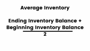 The inventory formula for average inventory