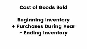 Formula for cost of goods sold