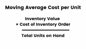 The formula for moving average cost.