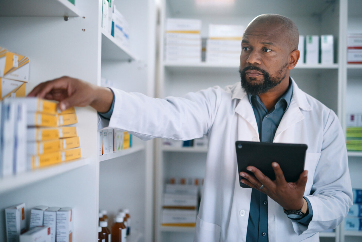 Doctor taking inventory and optimizing hospital supply chain