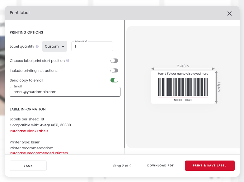 Using barcode inventory software, a custom barcode is generated.