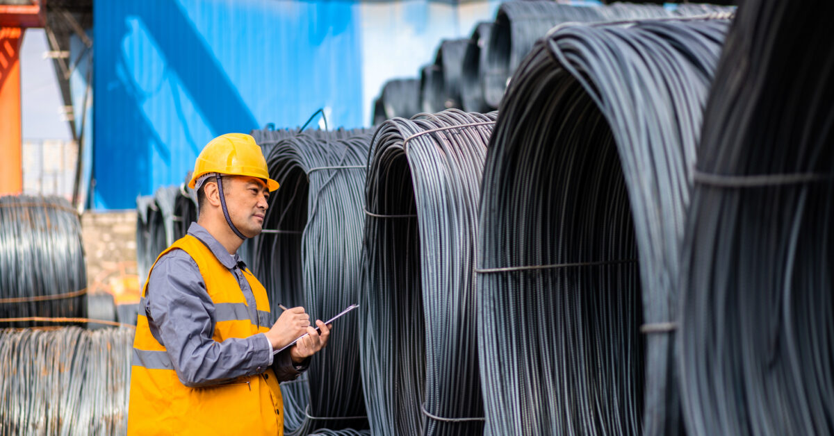 Construction materials are managed on site.