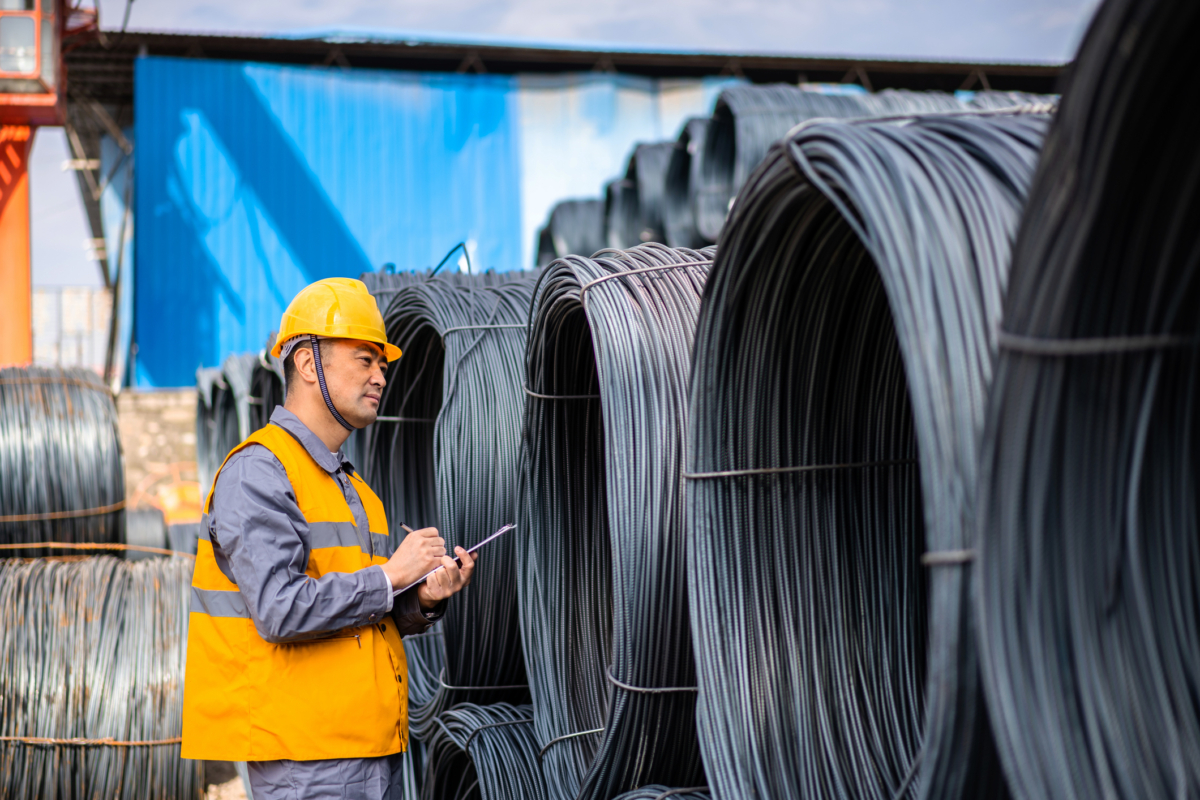 Construction materials are managed on site.