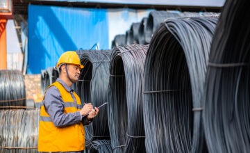 Construction materials are managed on site.