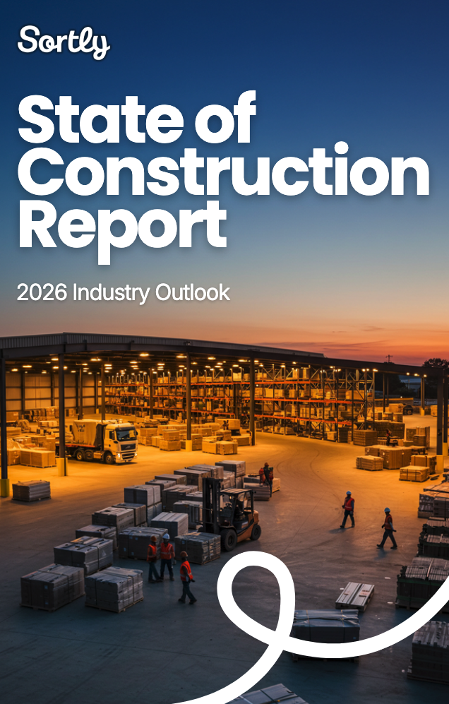 Cover for Sortly's State of Construction Report 2026